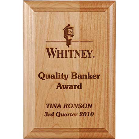 Solid Red Alder Plaque Laser engraved