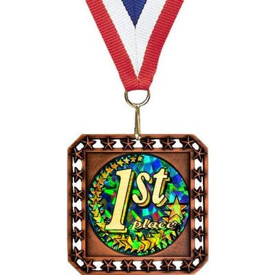 Exclusive Square Medal With Square Insert 3.5"