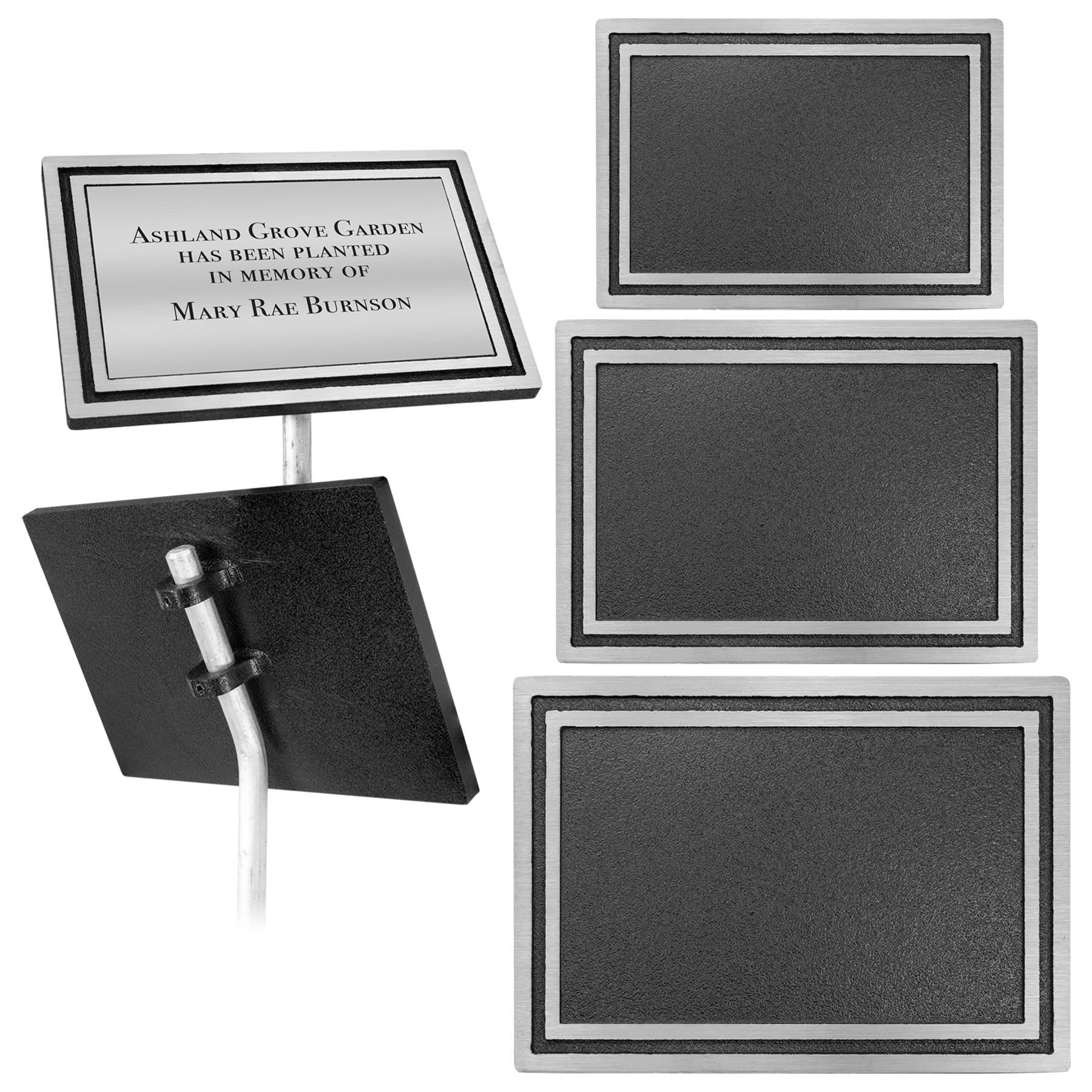 Cast Aluminum  Plaque with Garden stake