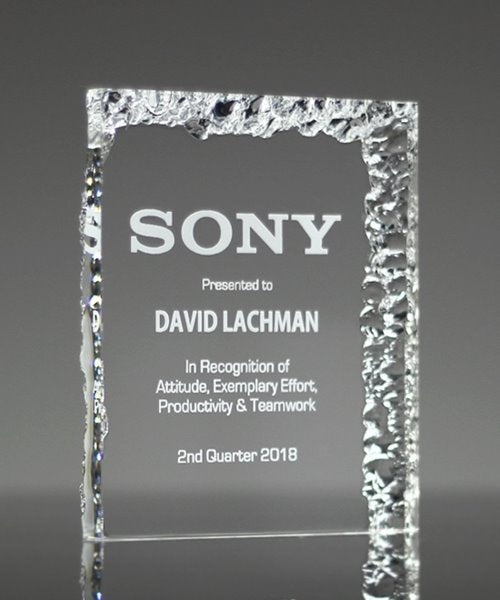 Acrylic Block With Crinkle Edge Award