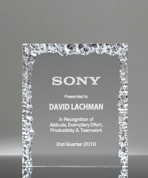 Acrylic Block With Crinkle Edge Award