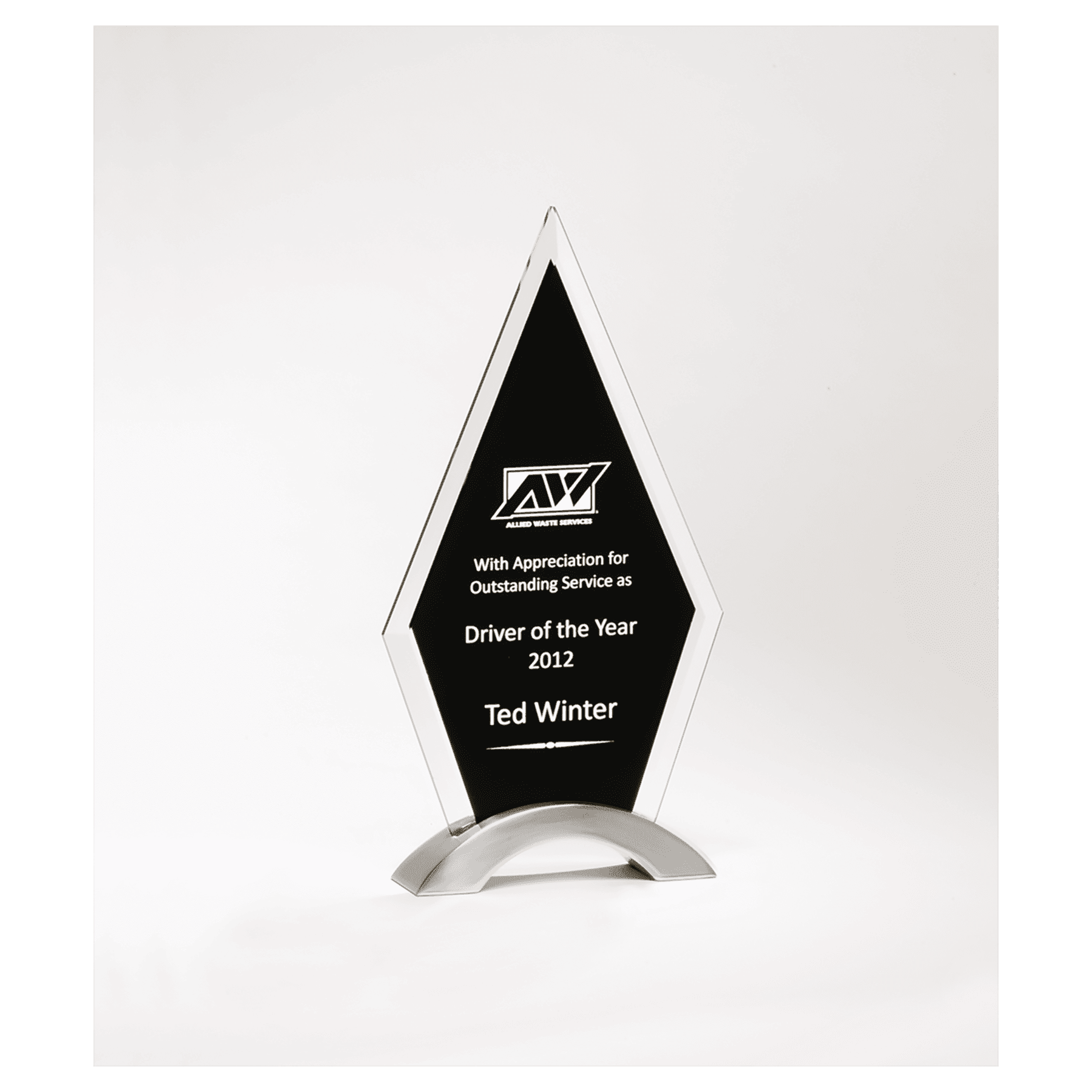 Clear Glass Diamond with Black silkscreen and Aluminum base