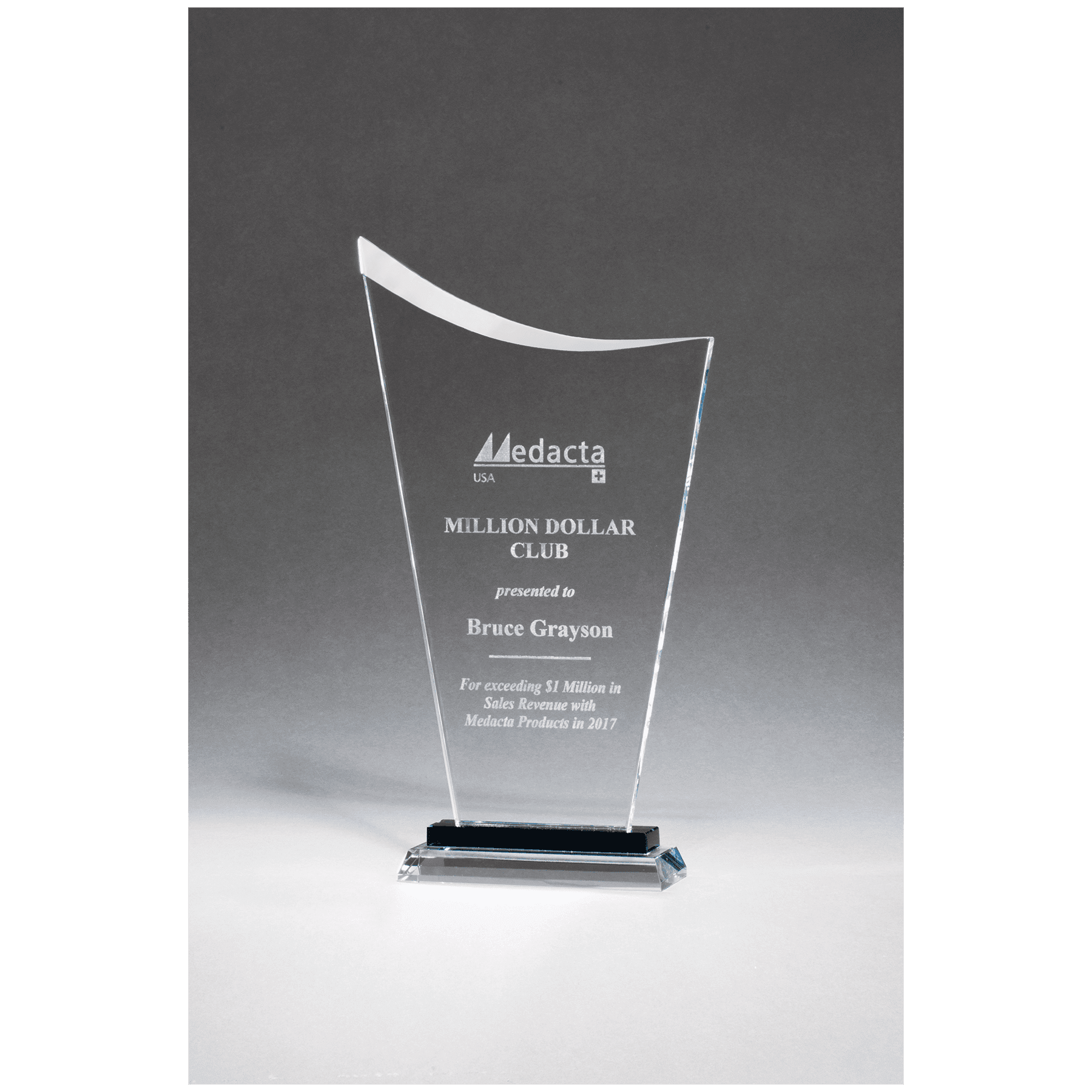 Contemporary Clear Glass Award with Pedestal Base