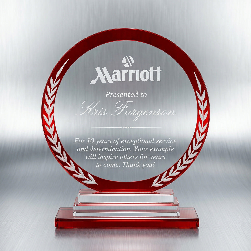 Red Clear Crystal Circle Award