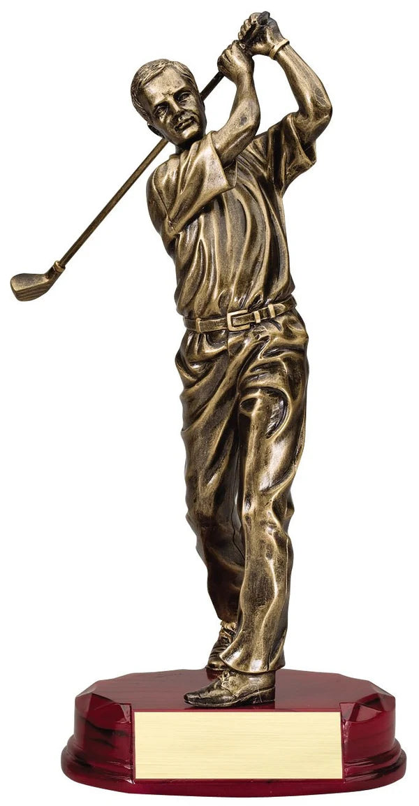 Antique Bronze Male Golfer Resin