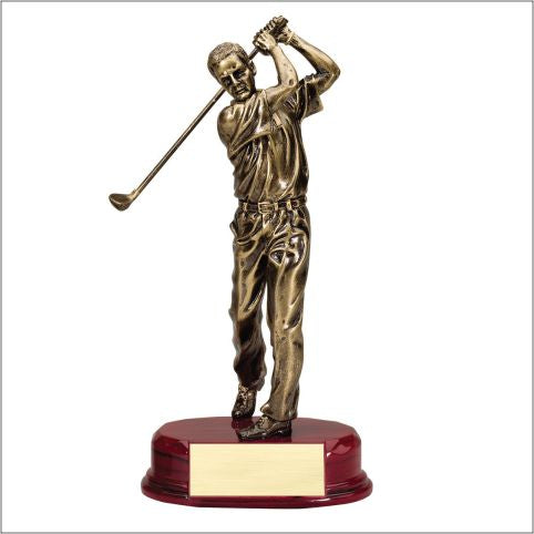 Antique Bronze Male Golfer Resin