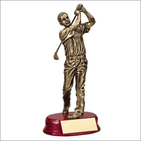 Antique Bronze Male Golfer Resin