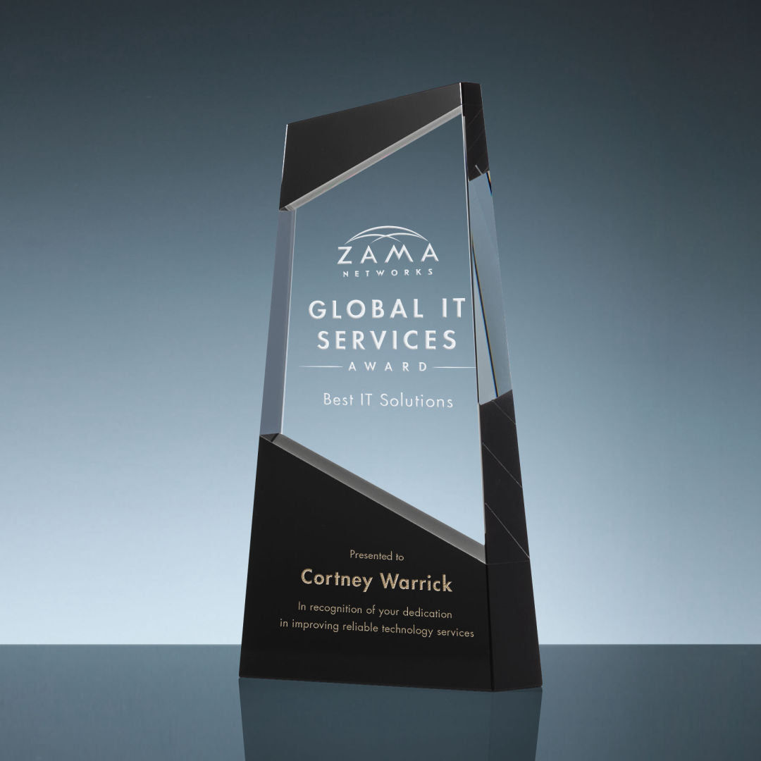 Black Clear Obelisk Crystal Award