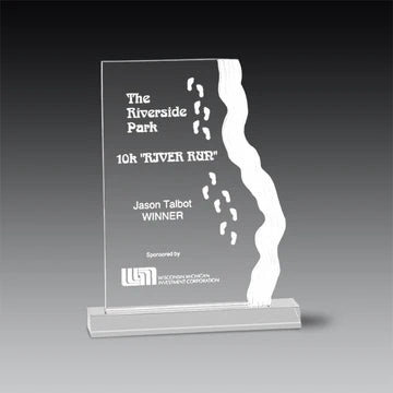 Clear Frosted Waterfall edge Acrylic award