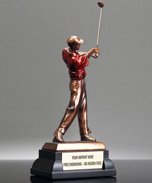 Male Copper finish Golfer 12"