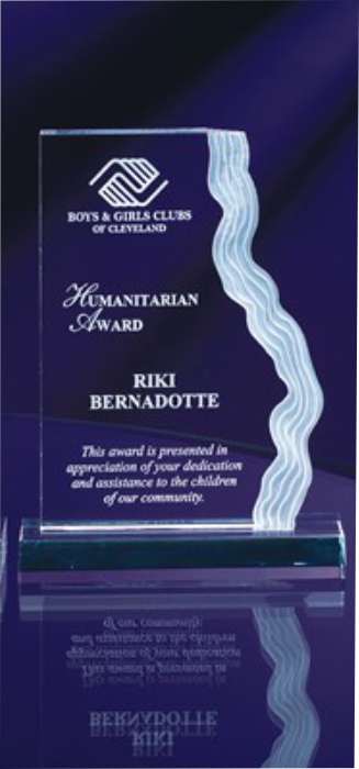 Clear Frosted Waterfall edge Acrylic award
