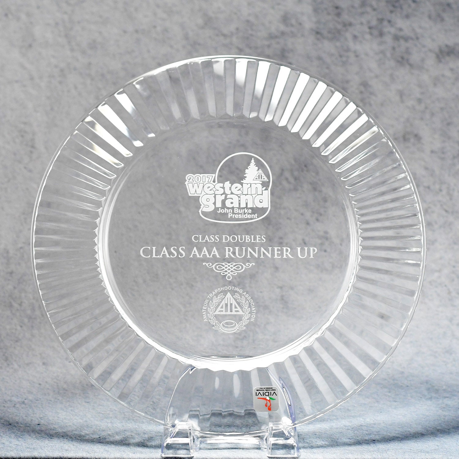 Clear Glass Tray with Fluted Rim